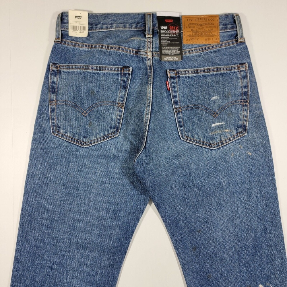 Levi's Lot 551z Men's Denim Blue Jeans AUTHENTIC STRAIGHT FIT Size 30x34‎ - Picture 12 of 16